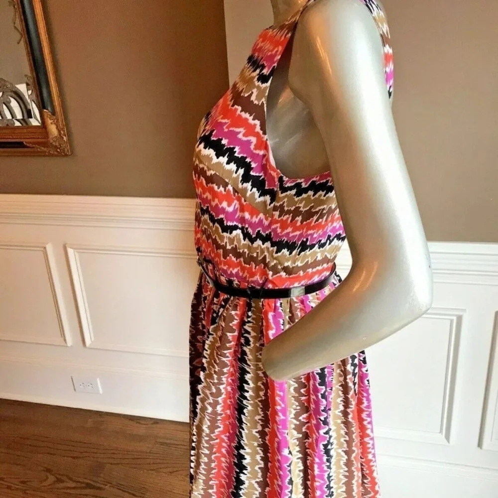 TRINA TURK Striped Sleeveless Silk Dress Sz 6